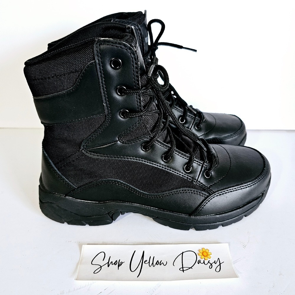 Interceptor‎ Mens Tactical Military Black Steel Toe Work Boots Sz 8 - Bo399.3